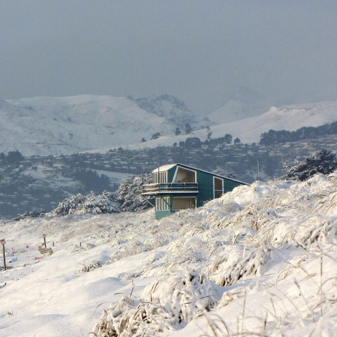 a snowy slope in New Zealand, decorative
